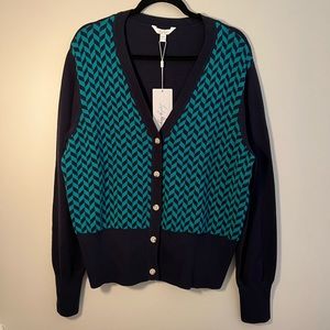 Lady Hagen Herringbone Cardigan Sweater Size XXL NWT